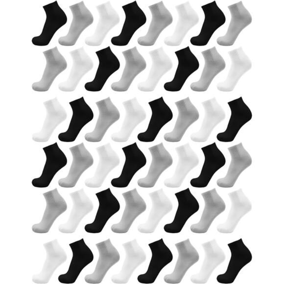 48 Pairs of Mens Thin Quarter Ankle Socks, Casual Sports Comfortable Bulk Pack